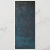 Elegant blauw marmer bruiloft menu (Achterkant)