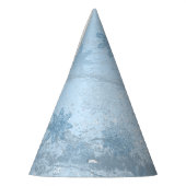 Elegant blauw marmer glitter sneeuwvlokpatroon feesthoedjes (Links)