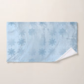 Elegant blauw marmer glitter sneeuwvlokpatroon handdoek (Handdoek)