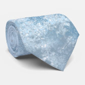Elegant blauw marmer glitter sneeuwvlokpatroon stropdas (Opgerold)