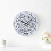 Elegant blauw marmer patroon cirkel van vijf vijfd grote klok (Huis)