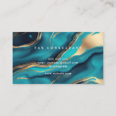 Elegant blauw marmer Professioneel Visitekaartje (Achterkant)