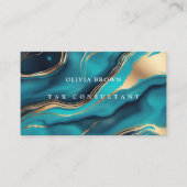 Elegant blauw marmer Professioneel Visitekaartje (Voorkant)