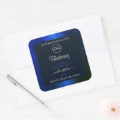 Elegant blauw marmerpatroon Etiket Logo toevoegen (Envelop)