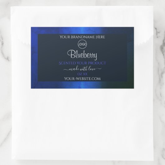 Elegant blauw marmerpatroon Etiket Logo toevoegen (Tas)