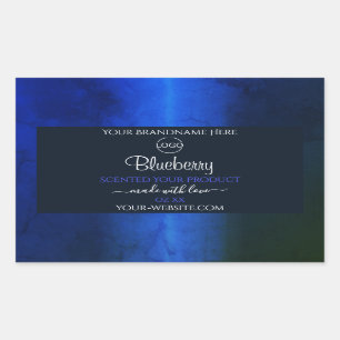 Elegant blauw marmerpatroon Etiket Logo toevoegen
