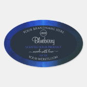 Elegant blauw marmerpatroon Etiket Logo toevoegen (Voorkant)