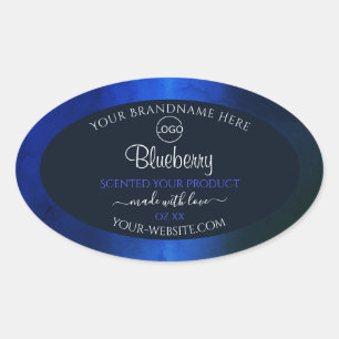 Elegant blauw marmerpatroon Etiket Logo toevoegen