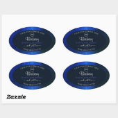 Elegant blauw marmerpatroon Etiket Logo toevoegen (Vel)