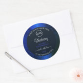Elegant blauw marmerpatroon Etiket Logo toevoegen (Envelop)