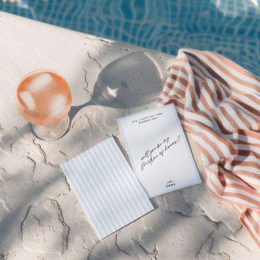 Elegant Blauw Matron of Honor Voorstel Kaart