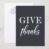 Elegant blauw met beige schets "Bedankt geven" Cit Bedankkaart (Voorkant / Achterkant)