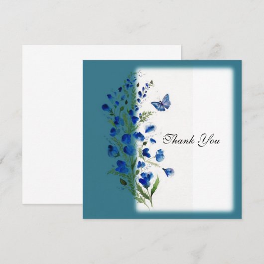 Elegant blauw met bloemen (Voorkant / Achterkant)