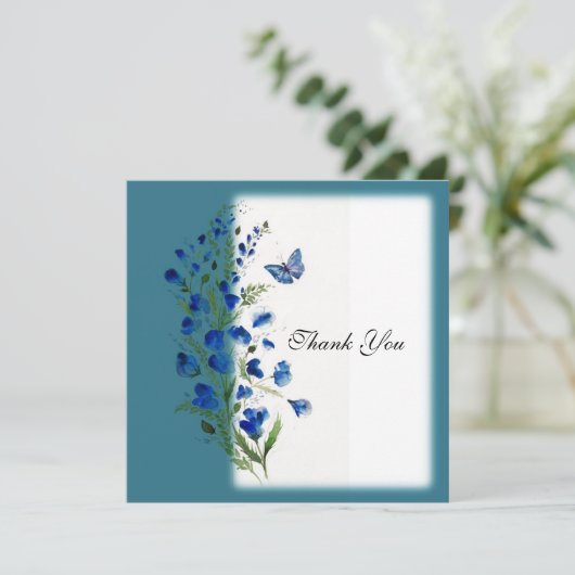 Elegant blauw met bloemen (Staand voorkant)