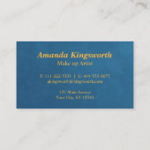 Elegant blauw met goudscriptprofessionele vormgevi visitekaartje (Achterkant)