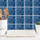 Elegant blauw metallic patroon tegeltje