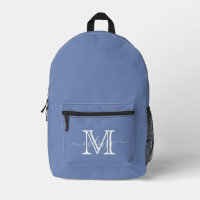 Elegant Blauw Minimale Naam en Monogram