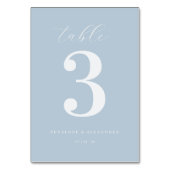 Elegant Blauw Minimalistisch Tafelnummer (Achterkant)