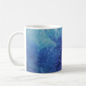 Elegant Blauw Moderne gradiënt galaxy glitter ster Koffiemok (Links)