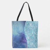 Elegant Blauw Moderne gradiënt galaxy glitter ster Tote Bag (Voorkant)