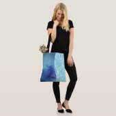 Elegant Blauw Moderne gradiënt galaxy glitter ster Tote Bag (Op model)