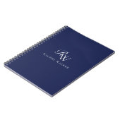 Elegant Blauw Monogram Notitieboek (Linkerzijde)