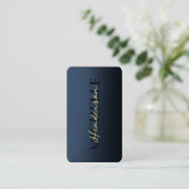 Elegant Blauw Monogram Professioneel Modern Visitekaartje (Staand voorkant)