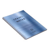 Elegant Blauw Monogram Reizen Notitieboek (Rechterzijde)