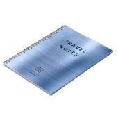 Elegant Blauw Monogram Reizen Notitieboek (Linkerzijde)