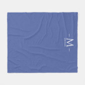 Elegant Blauw Monogram Sjabloon Aangepast Medium Fleece Deken (Voorkant (Horizontaal))