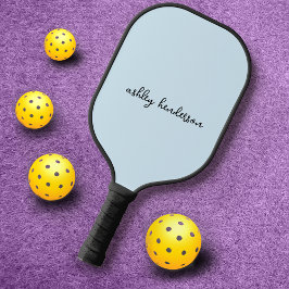 Elegant Blauw Monogram Volledige Naam Pickleball Paddle