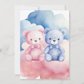 Elegant blauw of roze Beer geslachtsonthulling Kaart (Achterkant)