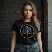Elegant Blauw Olifant Design - Bloemenkruin T-shir T-shirt