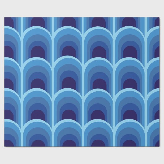 Elegant Blauw Ombre Gradiënt Patroon Inpakpapier (Zoom)