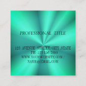 Elegant blauw ombre modern vierkant visitekaartje (Achterkant)