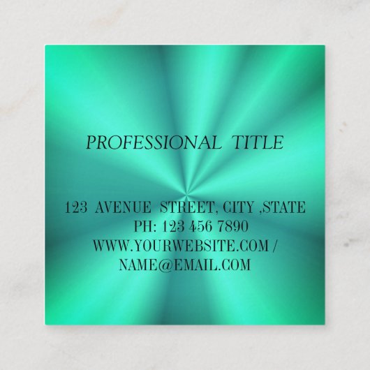 Elegant blauw ombre modern vierkant visitekaartje (Achterkant)