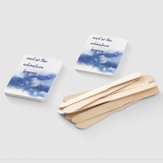 Elegant Blauw Ombre Waterverf Liefde Quote Bruilof Handwaaier (Niet-gemonteerd)