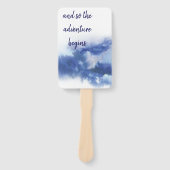 Elegant Blauw Ombre Waterverf Liefde Quote Bruilof Handwaaier (Voorkant)