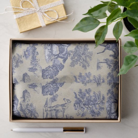 Elegant  Blauw Paardentoilet Kraft Tissuepapier (Geschenk)
