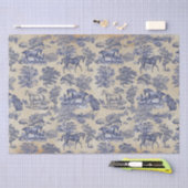 Elegant  Blauw Paardentoilet Kraft Tissuepapier (Craft)