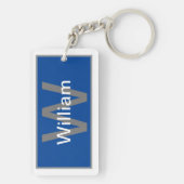 Elegant blauw, paars en goud marmerpatroon sleutelhanger (achterkant)