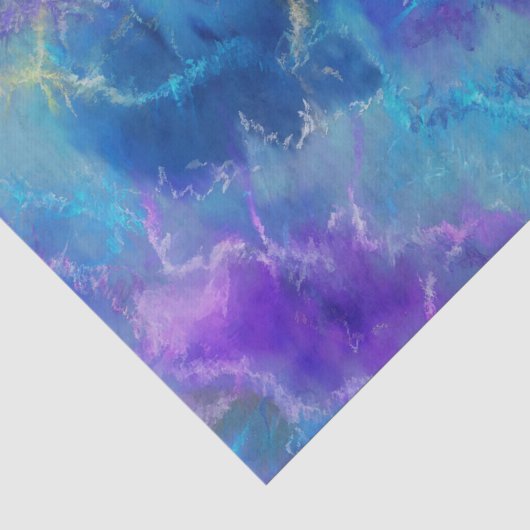 Elegant blauw, paars en goud marmerpatroon tissuepapier (Detail)