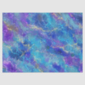 Elegant blauw, paars en goud marmerpatroon tissuepapier (Voorkant)