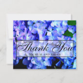 Elegant blauw paarse bloemen hortensia's bedankkaart (Voorkant)