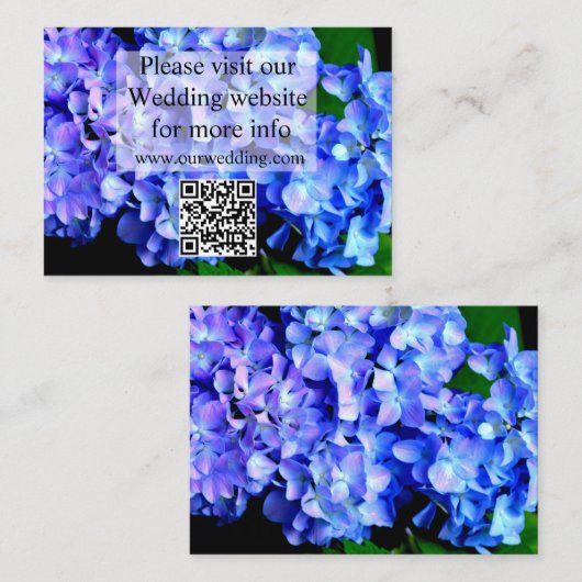 Elegant blauw paarse bloemen hortensia's informatiekaartje (Voorkant / Achterkant)