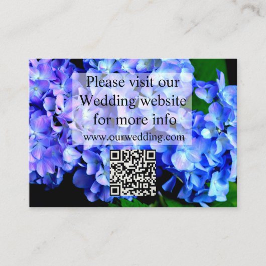 Elegant blauw paarse bloemen hortensia's informatiekaartje (Voorkant)