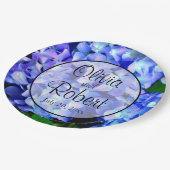 Elegant blauw paarse bloemen hortensia's papieren bordje (Gekanteld)