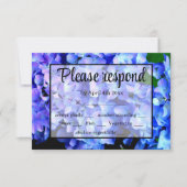 Elegant blauw paarse bloemen hortensia's RSVP kaartje (Voorkant)