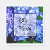 Elegant blauw paarse bloemen hortensia's servet (Voorkant)