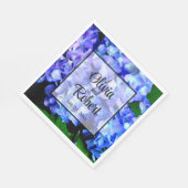 Elegant blauw paarse bloemen hortensia's servet (Hoek)